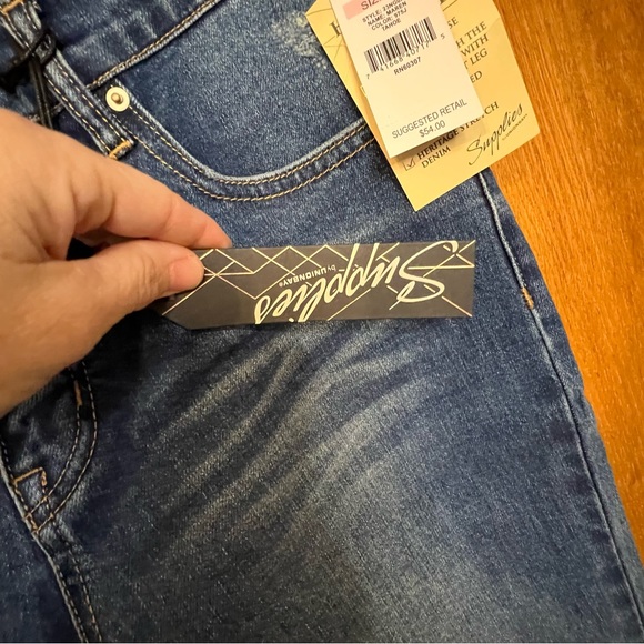 SUPPLIES BY UNION BAY MAREN HI RISE SLIM STRAIGHT LEG JEANS SZ 10 Distressed - Picture 7 of 14